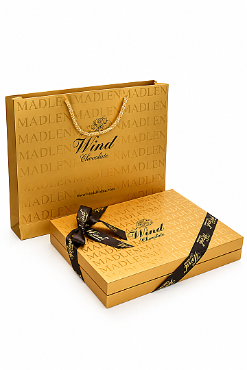 Hediyelik Madlen Kutu Çikolata - Gold Renk 450 Gr. - 3