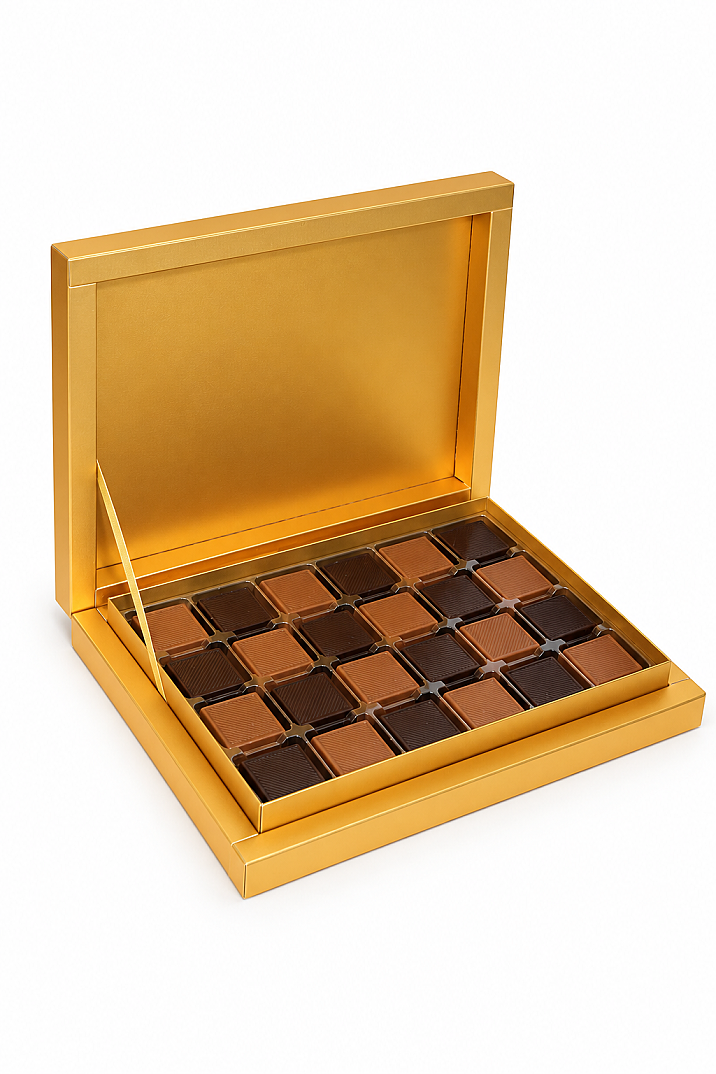 Hediyelik Madlen Kutu Çikolata - Gold Renk 450 Gr. - 4