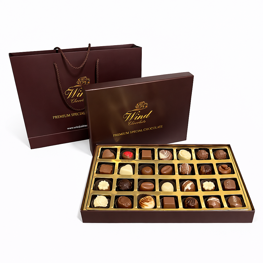 Premium Sipesiyal Hediyelik Belçika Çikolatası - Kahverengi Kutu - 320 Gr.