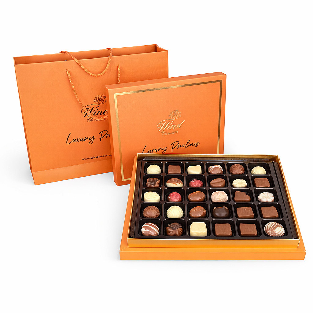 Premium Sipesiyal Hediyelik Belçika Çikolatası - Orange Kutu 450 Gr.