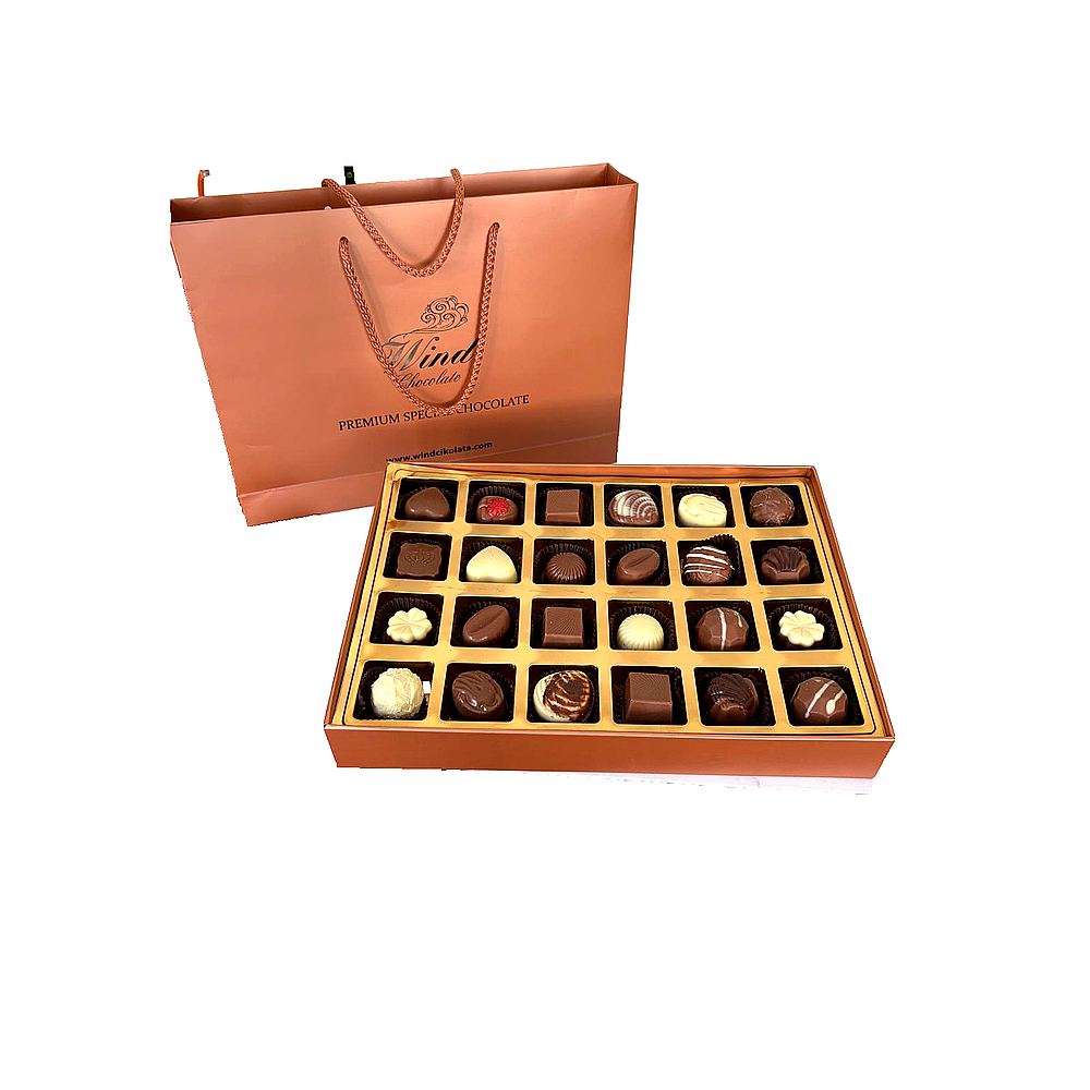 Premium Spesiyal Hediyelik Belçika Çikolatası - Pudra Renk Kutu 320 Gr.