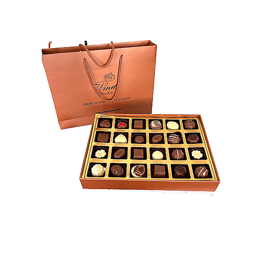 Premium Spesiyal Hediyelik Belçika Çikolatası - Pudra Renk Kutu 320 Gr.